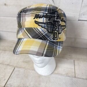 Harley Davidson Y2K  Women's Cadet Hat Cap Multicolor Plaid Strapback